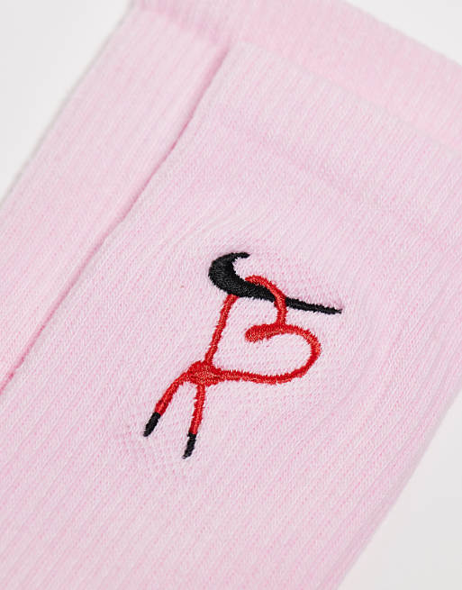Men Nike Everyday Plus Cushioned V-Day crew socks in pink