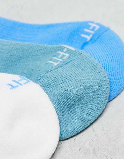 Men Nike Training Everyday Plus Cushioned 3 pack crew socks in blue and green