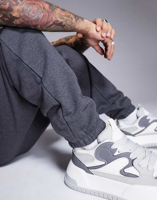 Trousers Asos Design Premium Heavyweight Oversized 400gsm In Charcoal Heather
