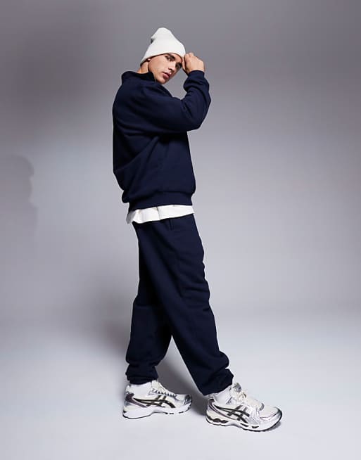 Trousers Asos Design Premium Heavyweight Oversized 400gsm In Navy