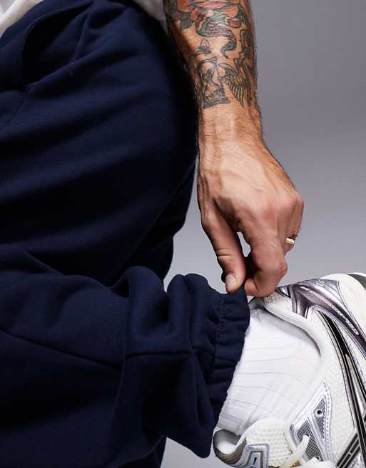 Trousers Asos Design Premium Heavyweight Oversized 400gsm In Navy