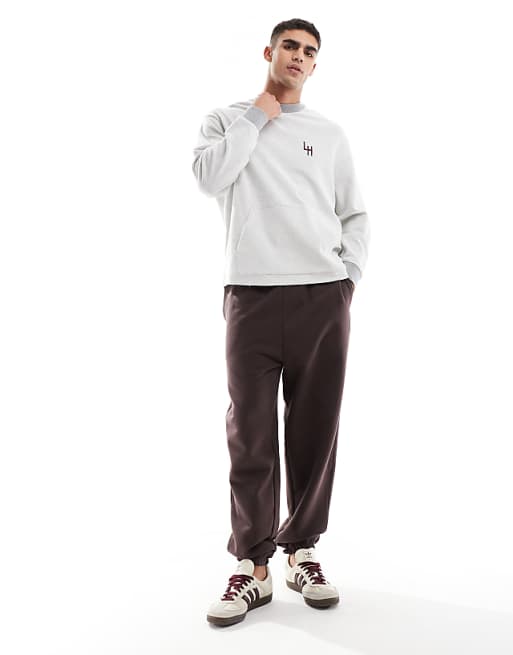 Trousers Asos Design Premium Heavyweight Oversized 400gsm In Brown