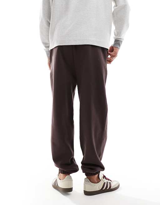 Trousers Asos Design Premium Heavyweight Oversized 400gsm In Brown