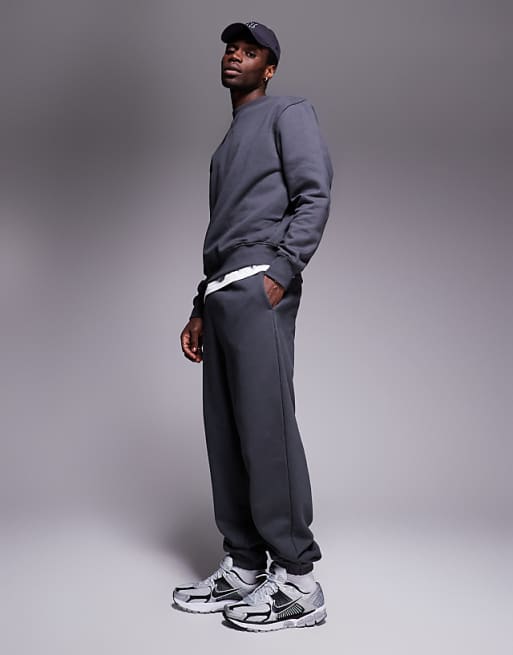 Trousers Asos Design Premium Heavyweight Oversized 400gsm In Washed Black