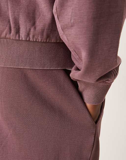 Trousers Asos Design Wide Leg In Washed Burgundy