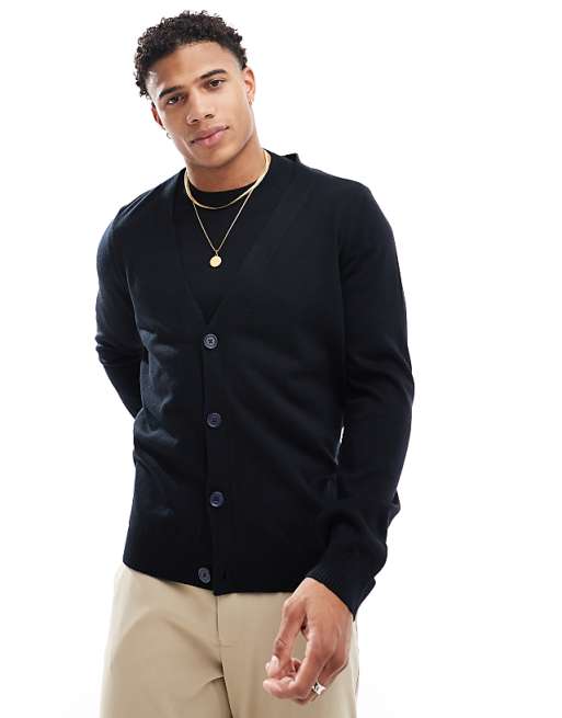 Asos Design Knitted Cardigan In Navy - Part Of A Set Sweaters