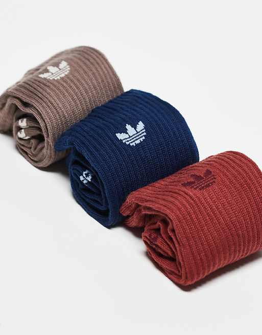 Men adidas Originals Trefoil 2.0 3-pack crew socks in navy multi