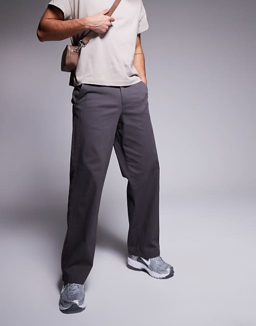 Adpt Wide Fit Chino Pants In Gray