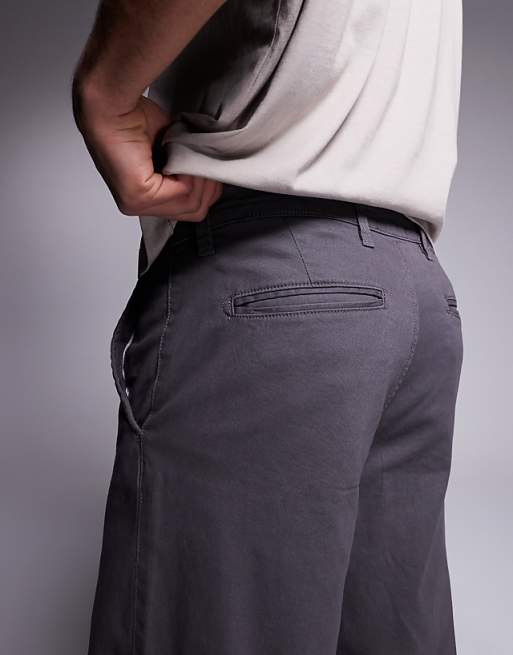 Adpt Wide Fit Chino Pants In Gray