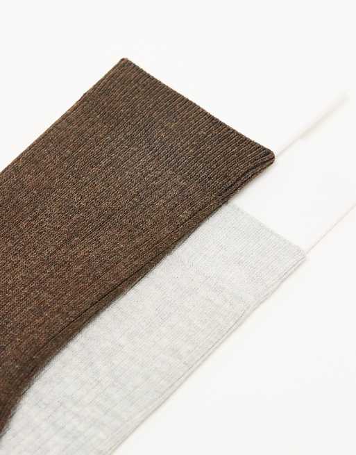 Men Jack & Jones premium 2 pack sock in light gray and brown