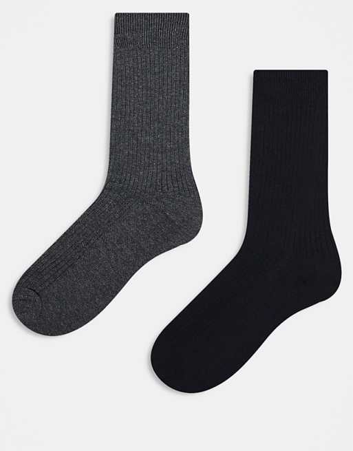 Men Jack & Jones premium 2 pack sock in light gray and brown