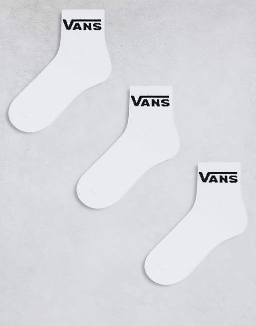 Men Vans Classic 3 pack Half Crew socks in white