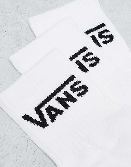 Men Vans Classic 3 pack Half Crew socks in white
