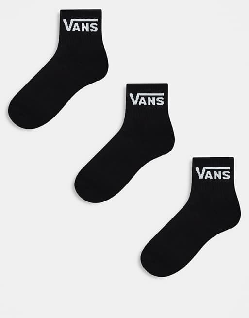 Men Vans Classic 3 pack half crew socks in black