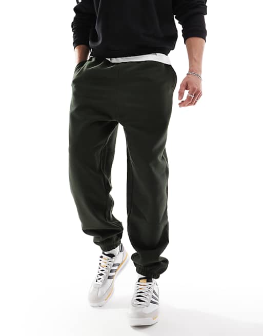 Trousers Asos Design Premium Heavyweight Oversized 400gsm In Dark Green