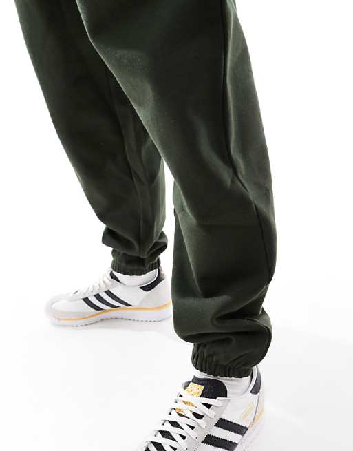 Trousers Asos Design Premium Heavyweight Oversized 400gsm In Dark Green