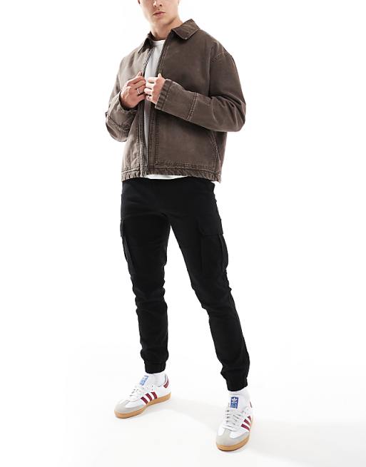Jj Rebel Cuffed Chino Pants In Black