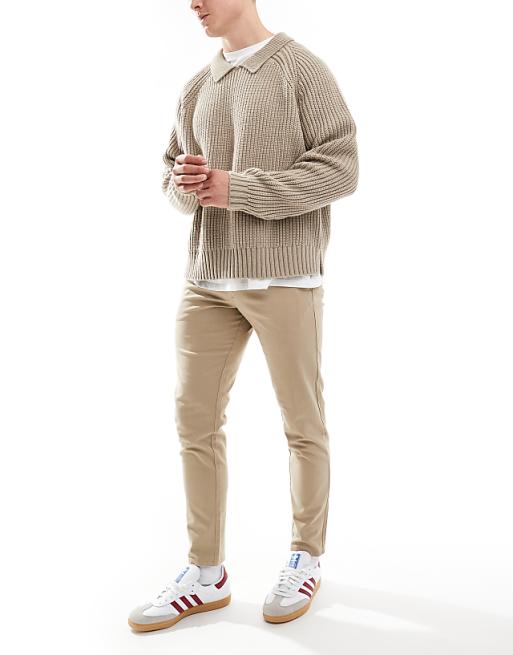 Jj Rebel Slim Fit Chino Pants In Beige