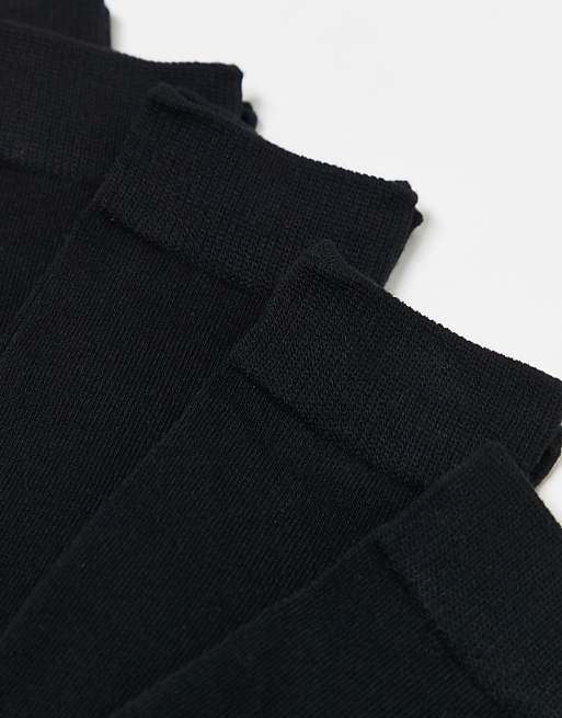 Men JJ Rebel 5 pack ribbed socks in black