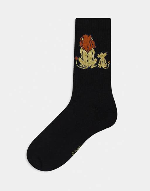 Men ASOS DESIGN Disney Lion King sock in black