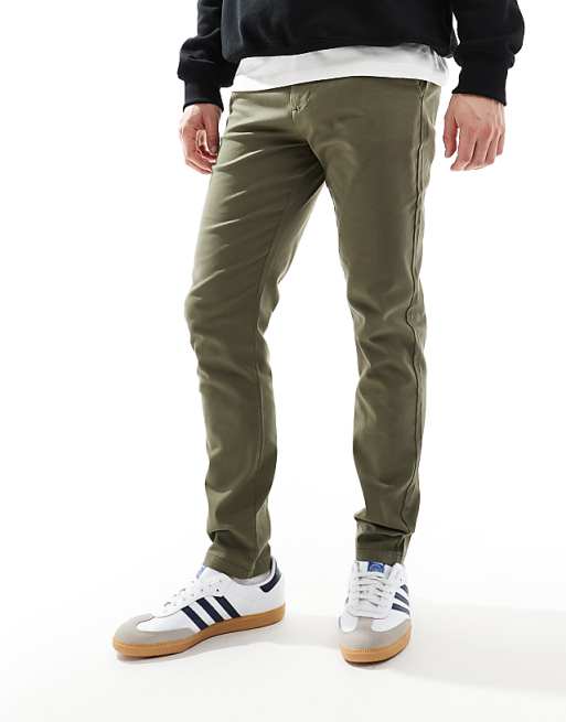 Asos Design Skinny Fit Chinos In Khaki