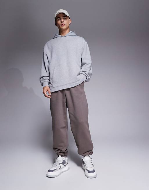 Trousers Asos Design Premium Heavyweight Oversized 400gsm In Brown