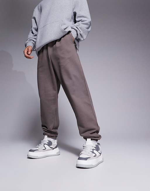 Trousers Asos Design Premium Heavyweight Oversized 400gsm In Brown