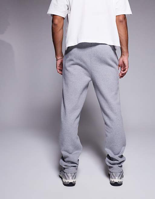 Trousers Asos Design Premium Heavyweight Straight Leg In Heather Gray