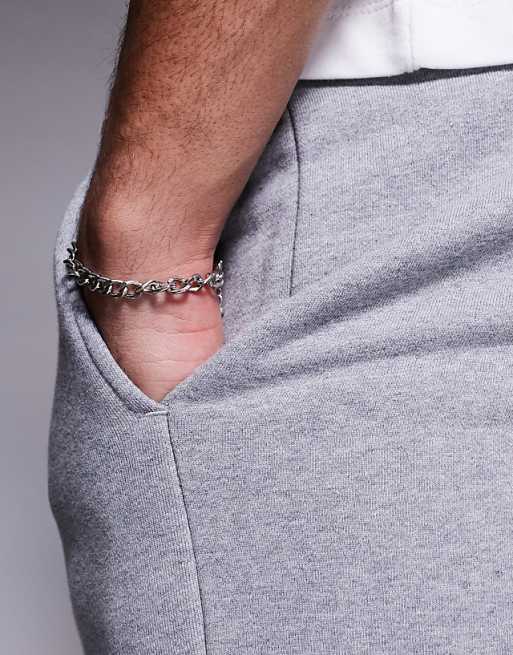 Trousers Asos Design Premium Heavyweight Straight Leg In Heather Gray