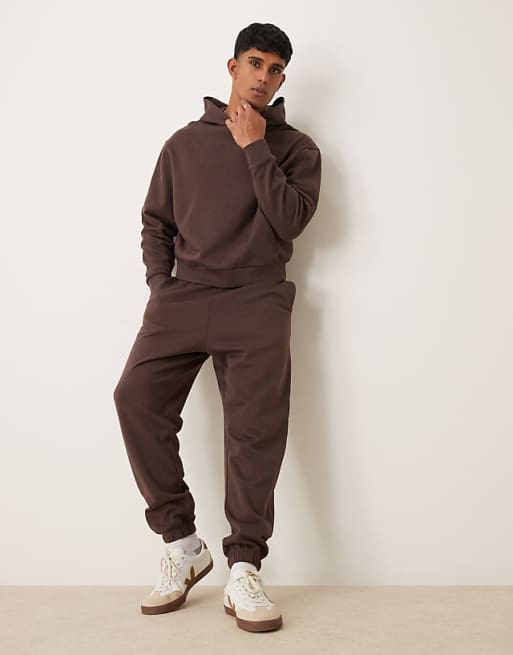 Trousers Asos Design Essential Oversized In Brown