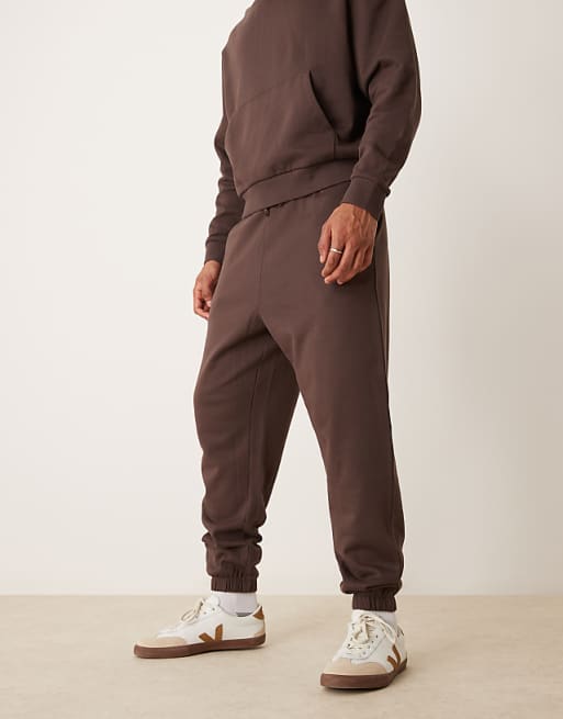 Trousers Asos Design Essential Oversized In Brown
