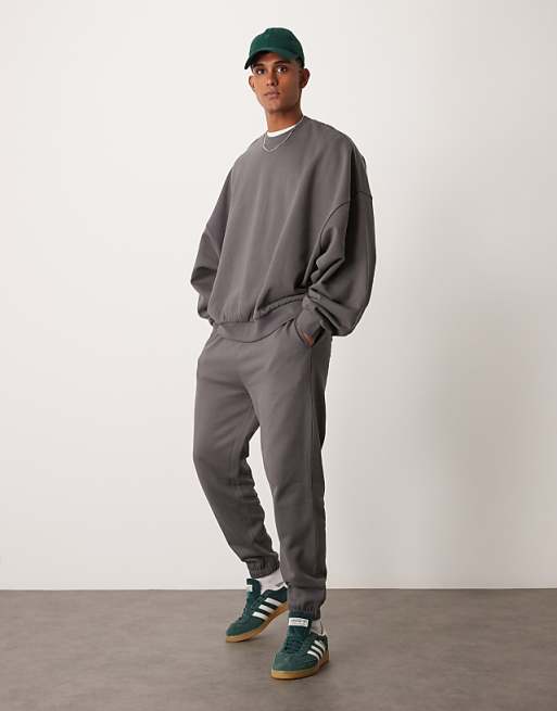 Trousers Asos Design Essential Tapered In Charcoal