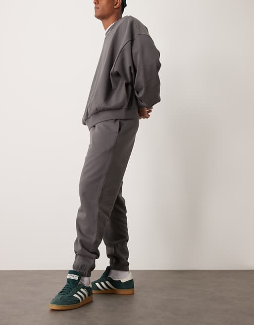 Trousers Asos Design Essential Tapered In Charcoal