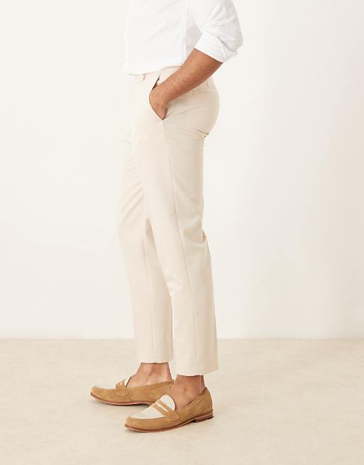 Chino Asos Design Smart Tapered Fit Pants In Stone