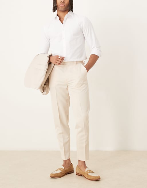 Chino Asos Design Smart Tapered Fit Pants In Stone