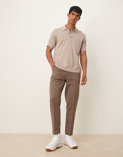Chino Asos Design Tapered Fit Dress Pants In Brown