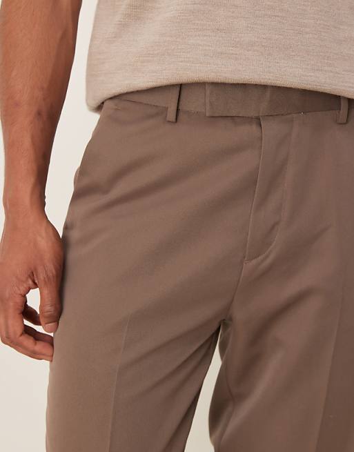Chino Asos Design Tapered Fit Dress Pants In Brown