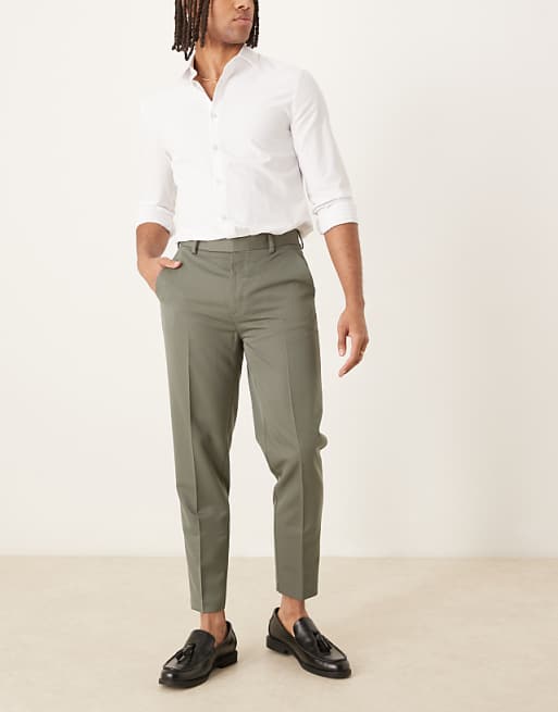 Chino Asos Design Tapered Fit Dress Pants In Green