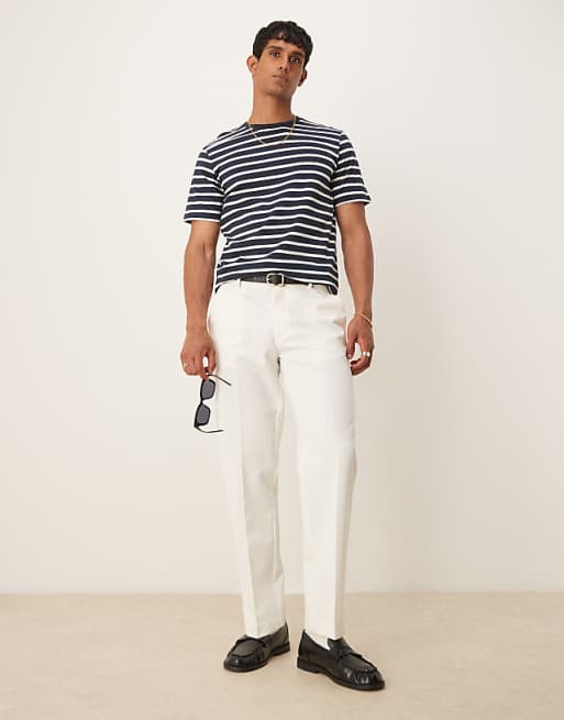 Chino Asos Design Smart Straight Leg Pants In White