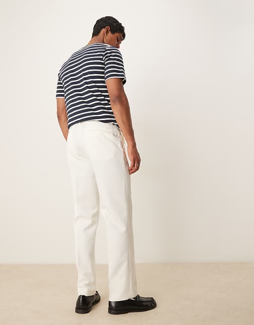 Chino Asos Design Smart Straight Leg Pants In White