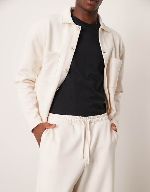 Trousers Asos Design Heavyweight Cropped Balloon In Ecru