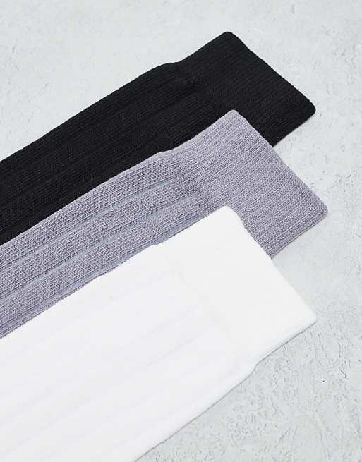 Men ASOS DESIGN 3 pack ribbed sock in multiple colors
