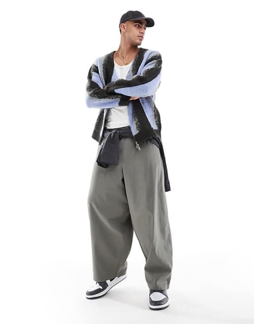 Asos Design Oversized Chino Pants In Gray