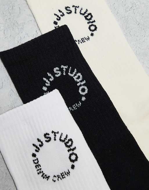 Men Jack & Jones 3 pack tennis socks in white