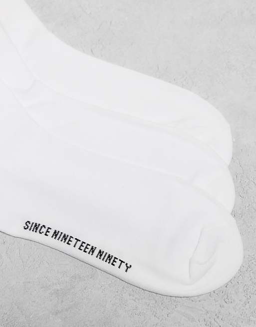 Men Jack & Jones 3 pack athletic socks with logo in white