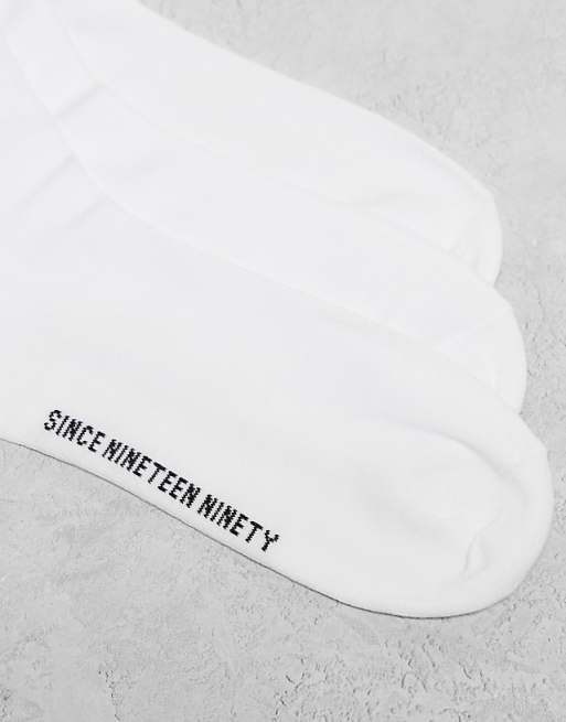 Men Jack & Jones 3 pack athletic socks with logo in white