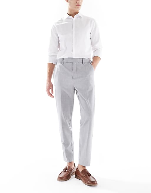 Chino Asos Design Smart Tapered Pants In Light Gray
