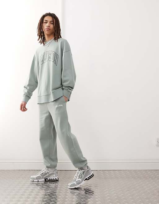 Trousers Collusion Varsity In Green With Print - Part Of A Set