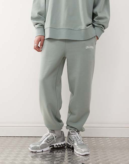 Trousers Collusion Varsity In Green With Print - Part Of A Set