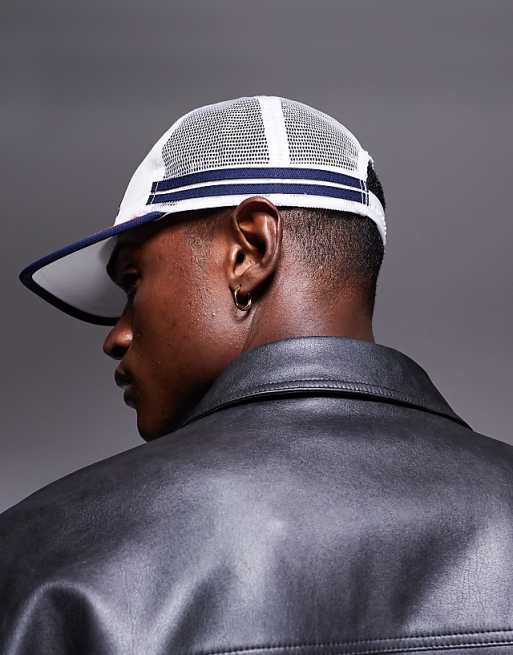 Asos Design Trucker Cap With Graphic In White
